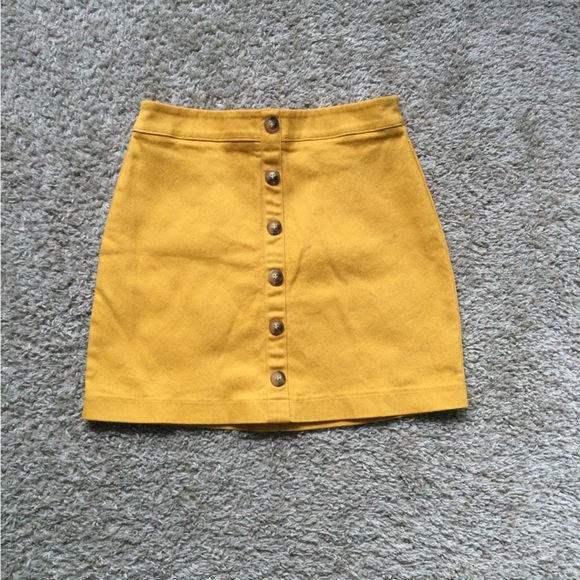 Forever 21 Mustard Yellow Mini Skirt - Picture 3 of 11